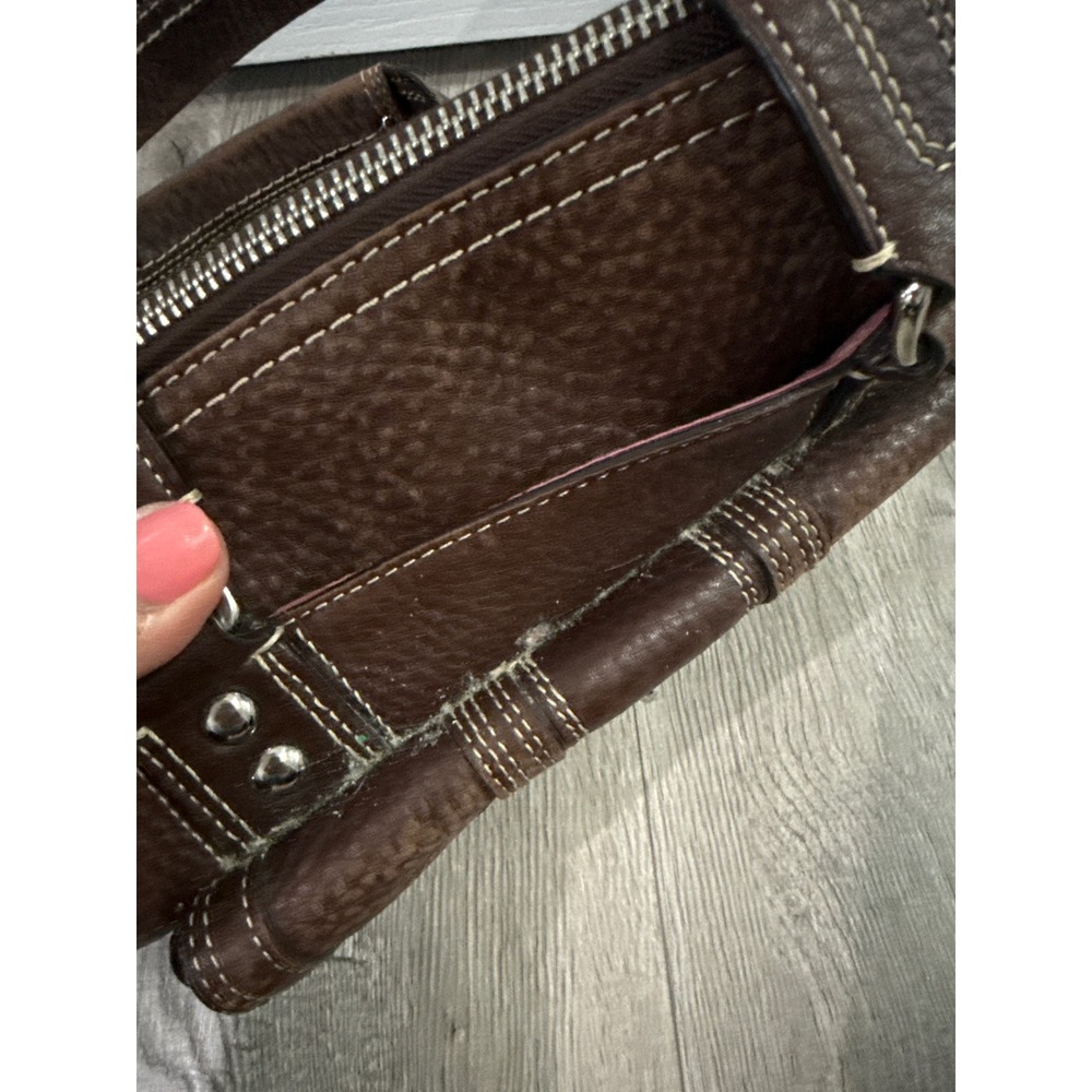 Coach Women's Brown Pebbled Leather Hampton Top Handle Satchel Bag F13963 - Picture 10 of 16